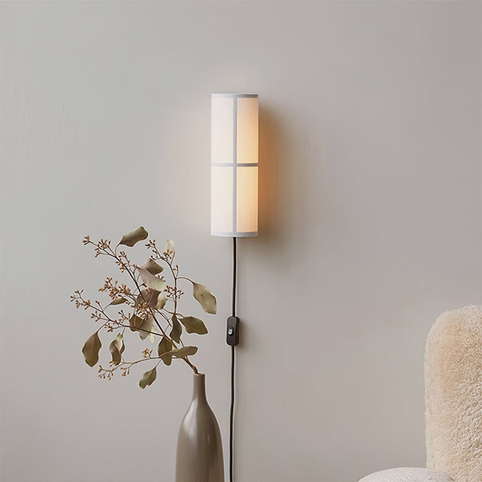Cylinder Fabric Plug-in Wall Lamp Vakkerlight