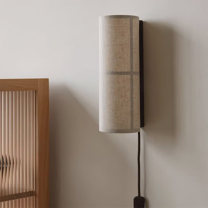 Cylinder Fabric Plug-in Wall Lamp Vakkerlight
