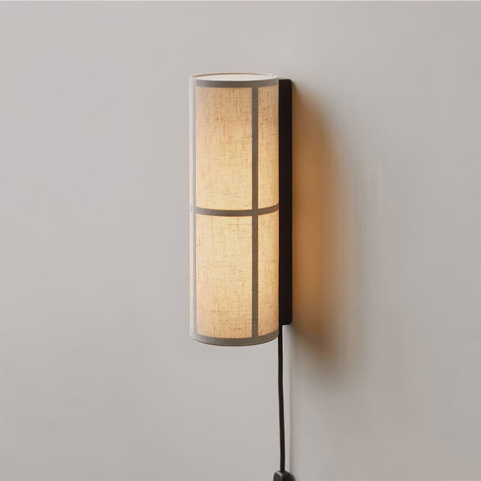 Cylinder Fabric Plug-in Wall Lamp Vakkerlight