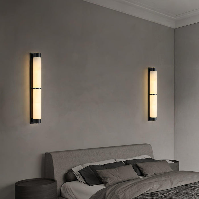 Cylindra Alabaster Brass Wall Light Vakkerlight