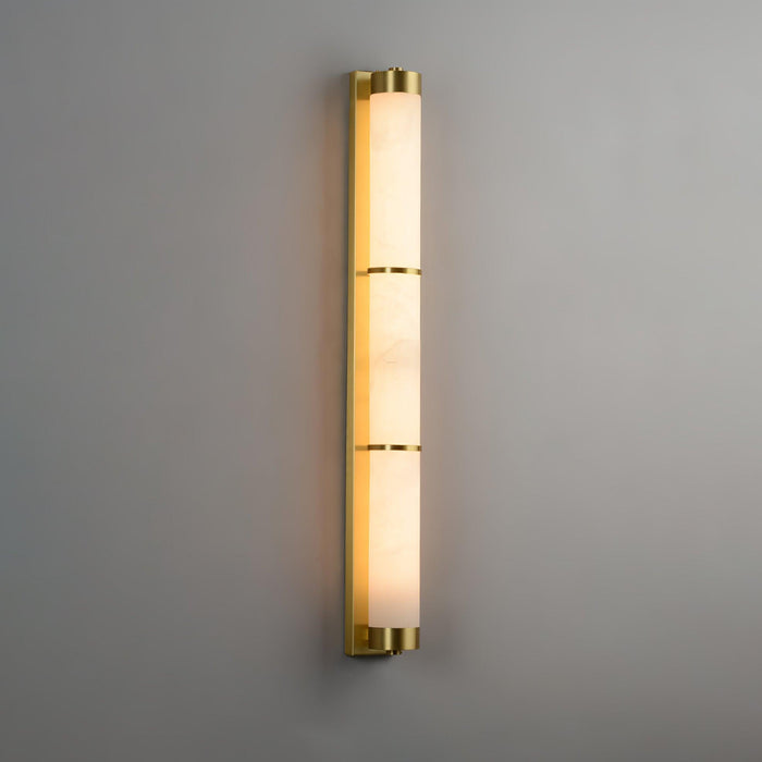 Cylindra Alabaster Brass Wall Light Vakkerlight