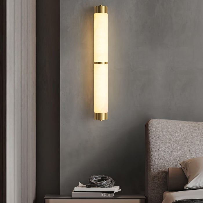 Cylindra Alabaster Brass Wall Light Vakkerlight