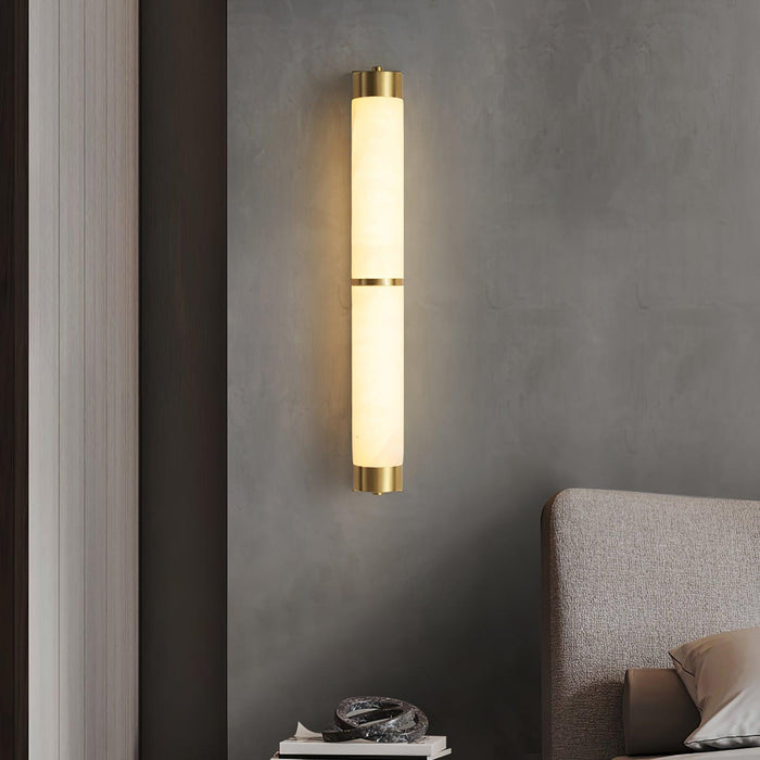 Cylindra Alabaster Brass Wall Light Vakkerlight