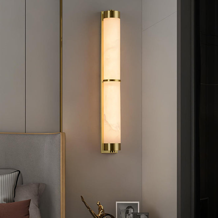 Cylindra Alabaster Brass Wall Light Vakkerlight