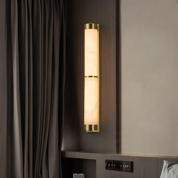 Cylindra Alabaster Brass Wall Light Vakkerlight