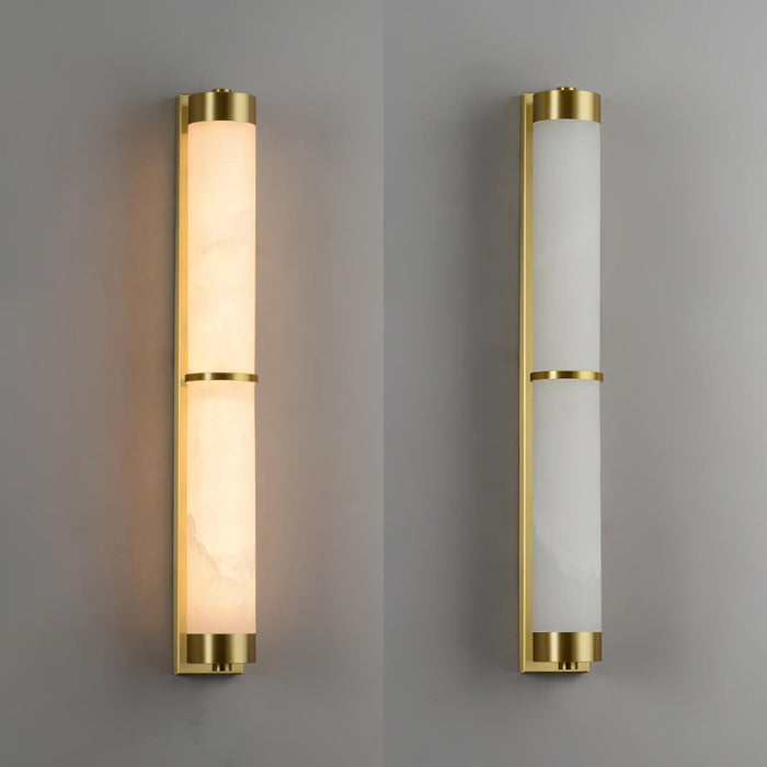 Cylindra Alabaster Brass Wall Light Vakkerlight