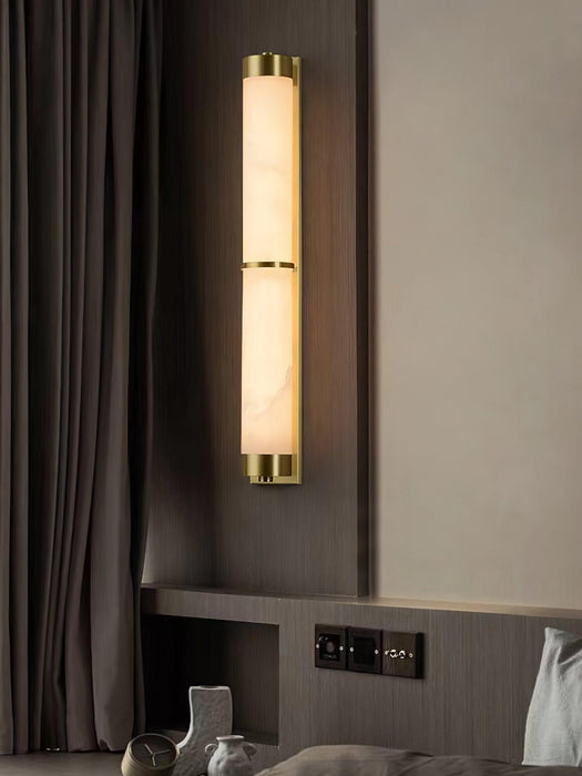 Cylindra Alabaster Brass Wall Light Vakkerlight