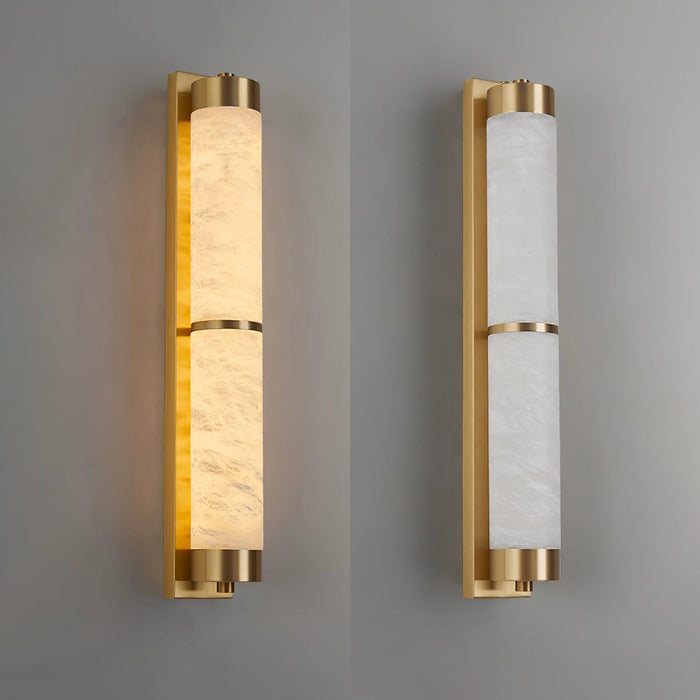 Cylindra Alabaster Brass Wall Light Vakkerlight