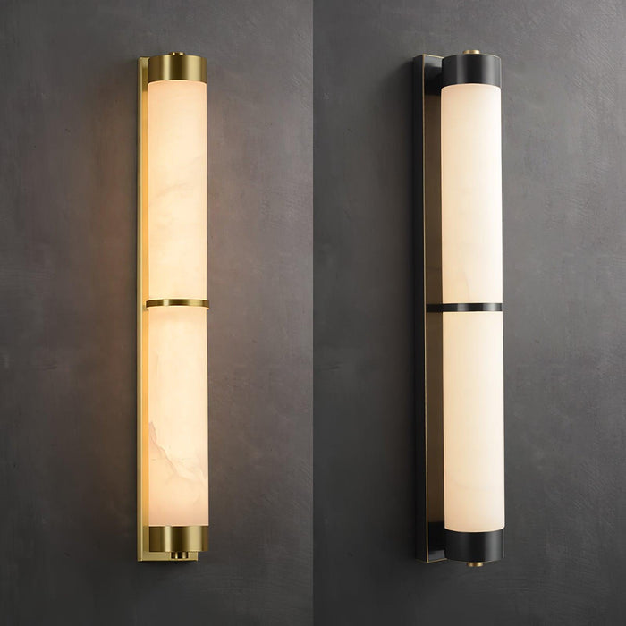 Cylindra Alabaster Brass Wall Light Vakkerlight