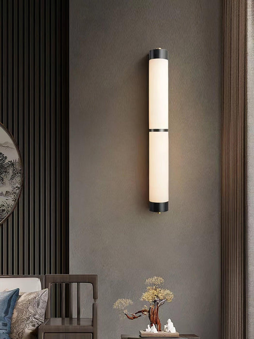 Cylindra Alabaster Brass Wall Light Vakkerlight