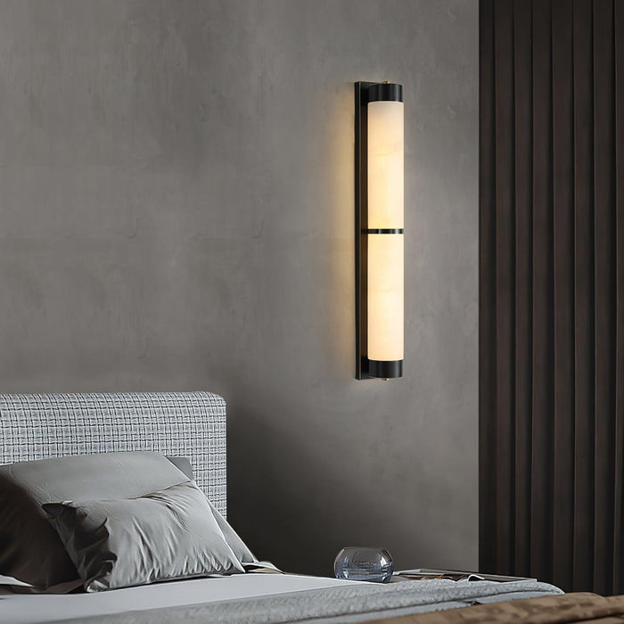 Cylindra Alabaster Brass Wall Light Vakkerlight