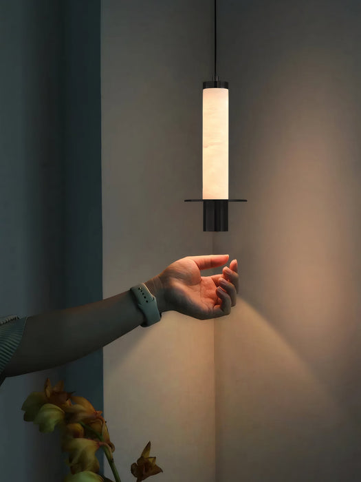 Cylindrical Plinth Alabaster Pendant Lamp Vakkerlight