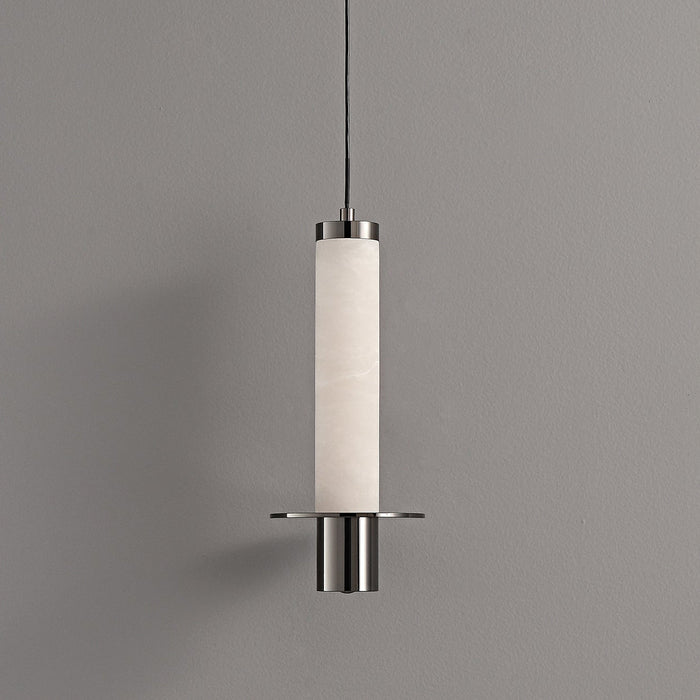 Cylindrical Plinth Alabaster Pendant Lamp Vakkerlight