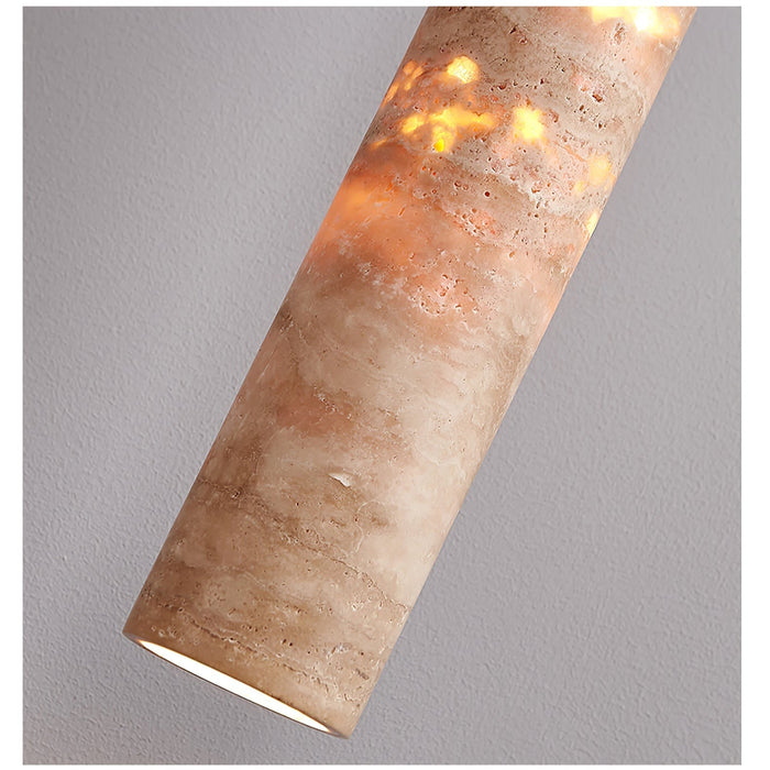 Cylindrical Travertine Pendant Light Vakkerlight