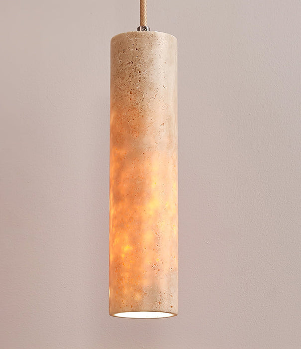Cylindrical Travertine Pendant Light Vakkerlight