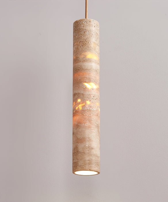 Cylindrical Travertine Pendant Light Vakkerlight