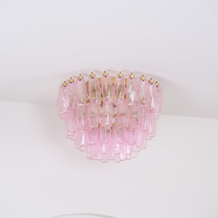 Poliedri Glass Pink Ceiling Light Vakkerlight