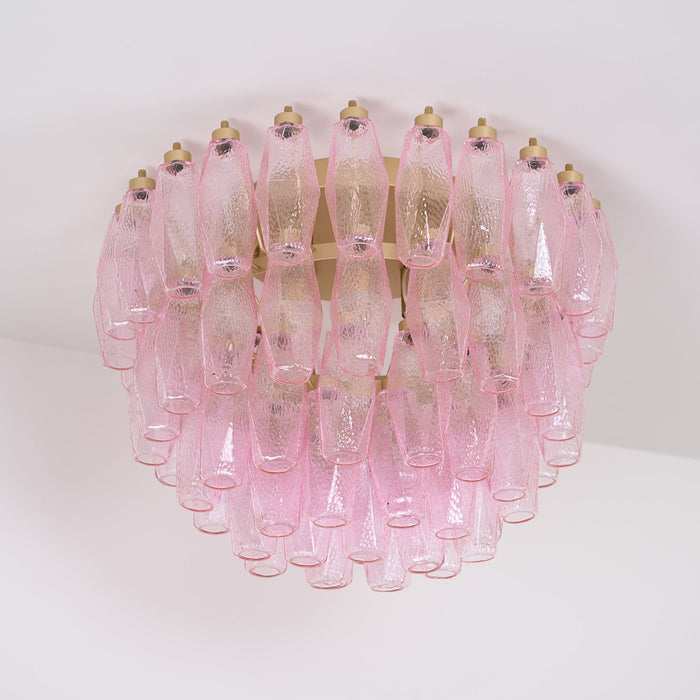 Poliedri Glass Pink Ceiling Light Vakkerlight