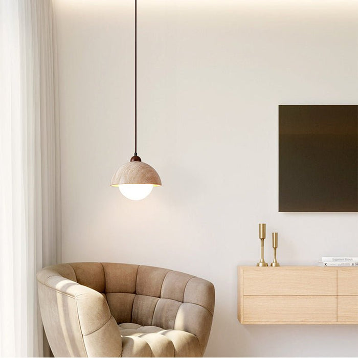 Dome Travertine Pendant Lamp Vakkerlight