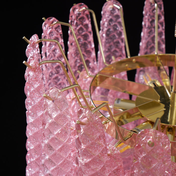 Pink Glass Droplet Chandelier Vakkerlight