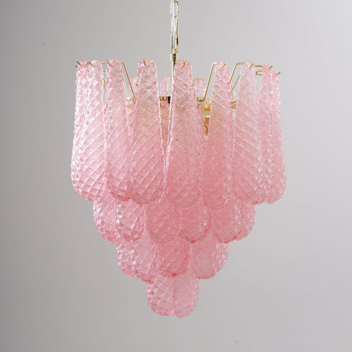Pink Glass Droplet Chandelier Vakkerlight