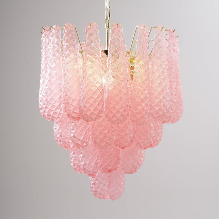 Pink Glass Droplet Chandelier Vakkerlight