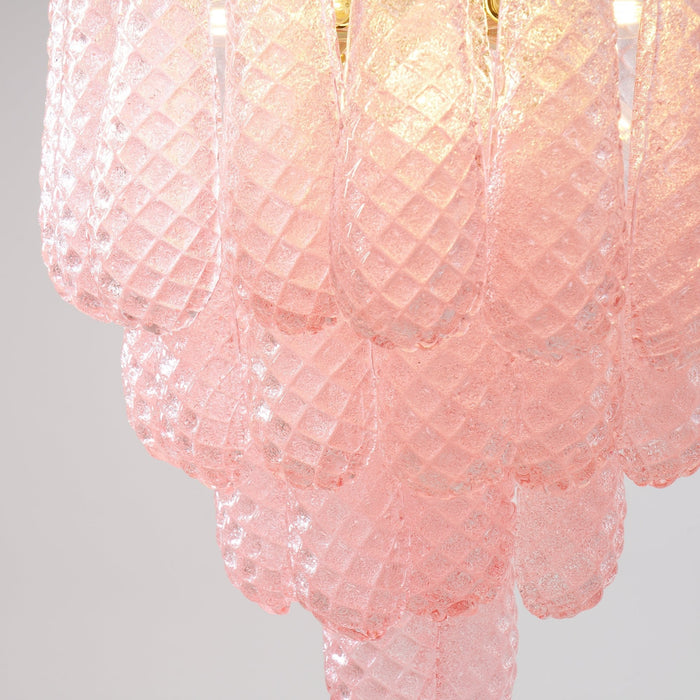 Pink Glass Droplet Chandelier Vakkerlight