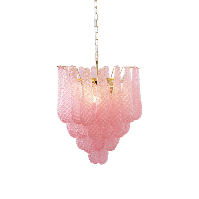 Pink Glass Droplet Chandelier Vakkerlight