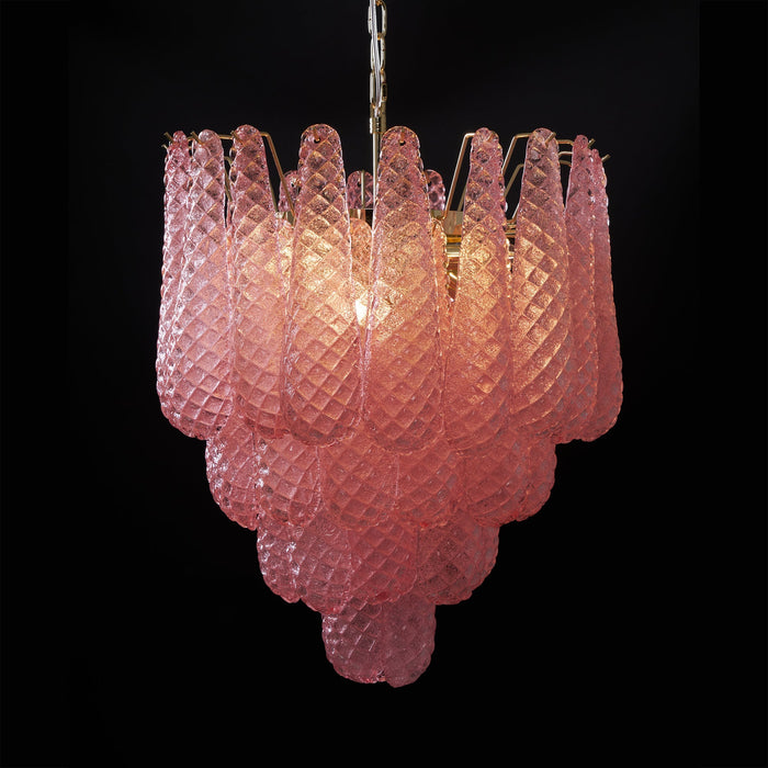 Pink Glass Droplet Chandelier Vakkerlight