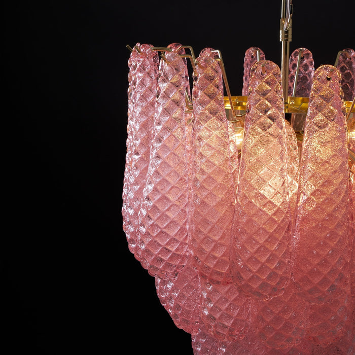 Pink Glass Droplet Chandelier Vakkerlight