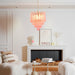 Pink Glass Droplet Chandelier Vakkerlight