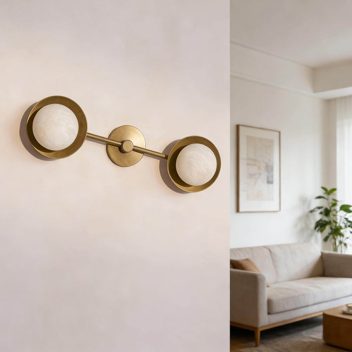 Dual Halo Alabaster Wall Light Vakkerlight