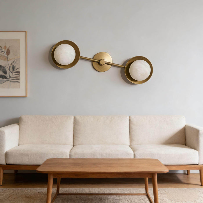 Dual Halo Alabaster Wall Light Vakkerlight