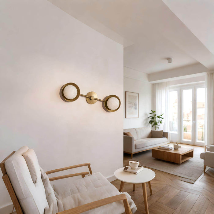 Dual Halo Alabaster Wall Light Vakkerlight