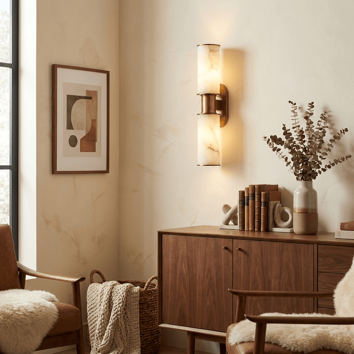 Dualis Alabaster Wall Sconce Vakkerlight