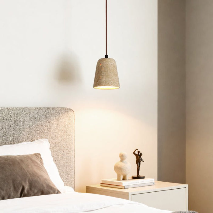 Earthy Travertine Cone Pendant Light Vakkerlight