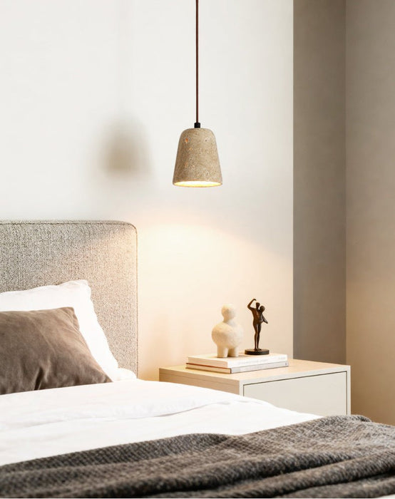 Earthy Travertine Cone Pendant Light Vakkerlight