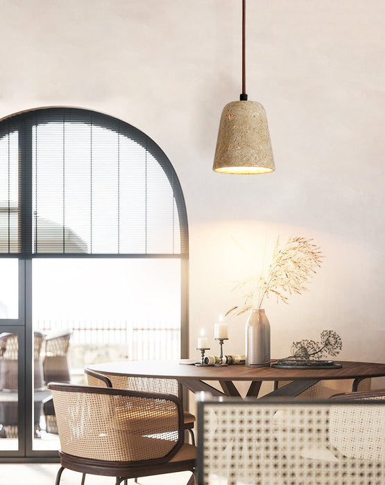 Earthy Travertine Cone Pendant Light Vakkerlight