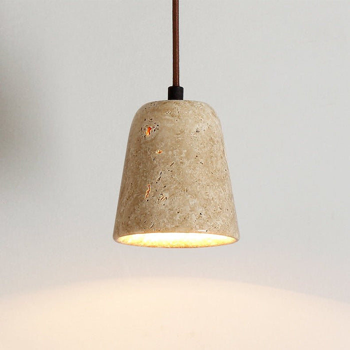 Earthy Travertine Cone Pendant Light Vakkerlight