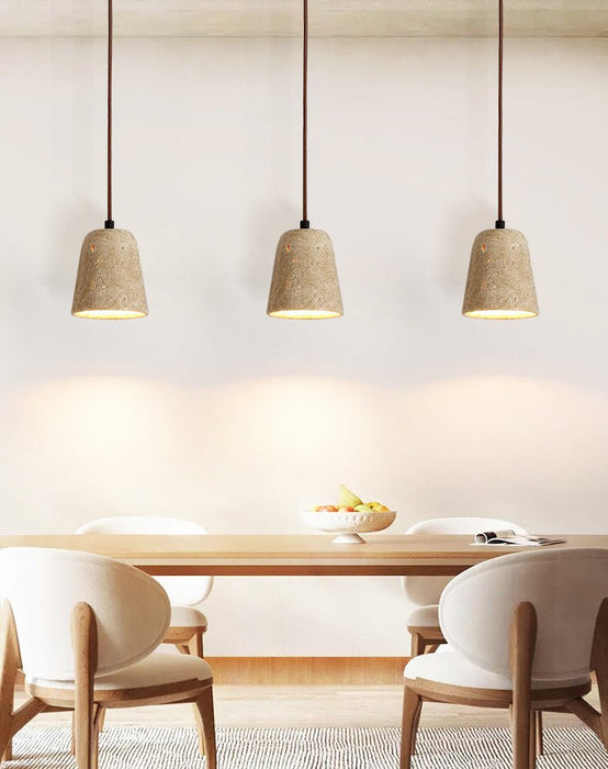 Earthy Travertine Cone Pendant Light Vakkerlight
