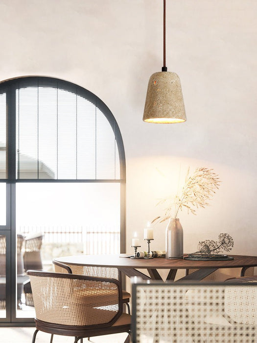 Earthy Travertine Cone Pendant Light Vakkerlight
