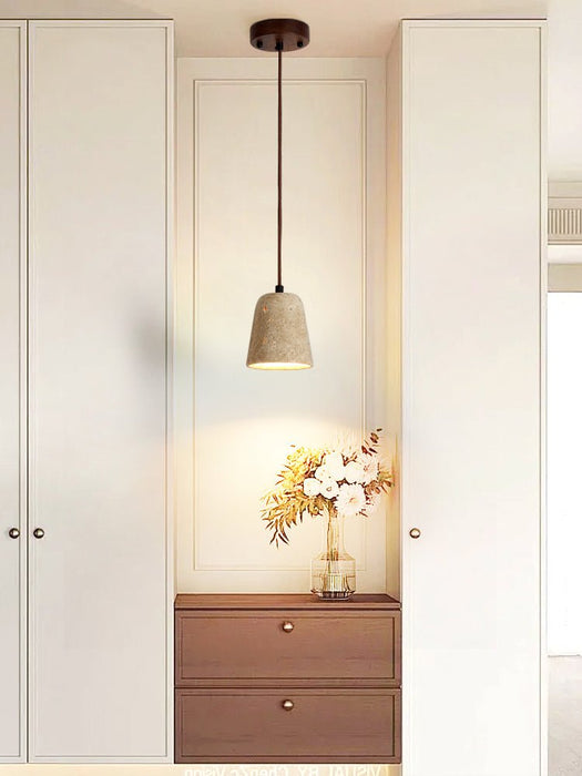 Earthy Travertine Cone Pendant Light Vakkerlight
