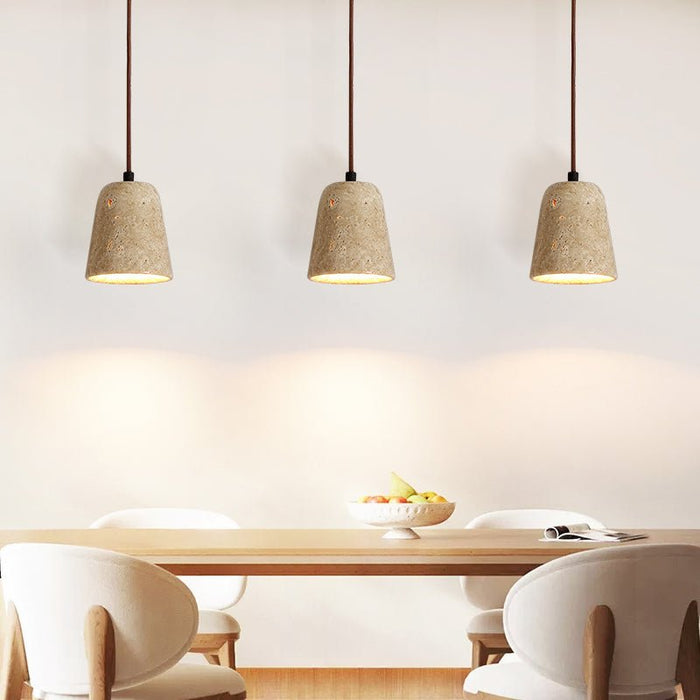 Earthy Travertine Cone Pendant Light Vakkerlight