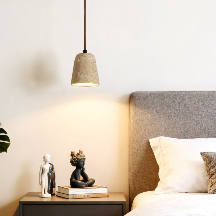 Earthy Travertine Cone Pendant Light Vakkerlight