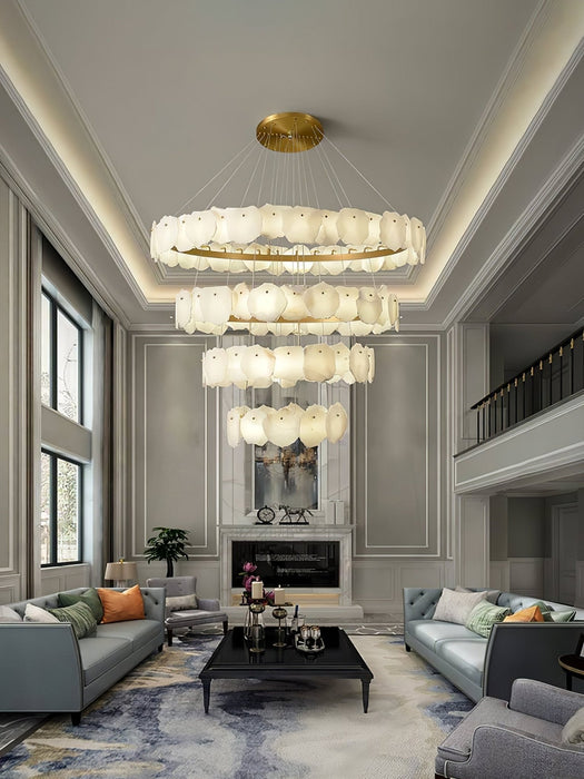 Ecliptica Spiral Alabaster Chandelier Vakkerlight