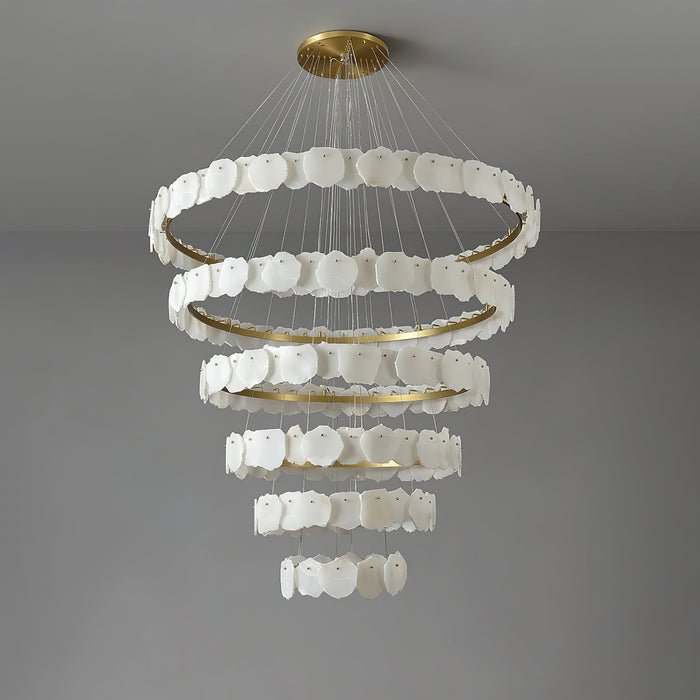 Ecliptica Spiral Alabaster Chandelier Vakkerlight