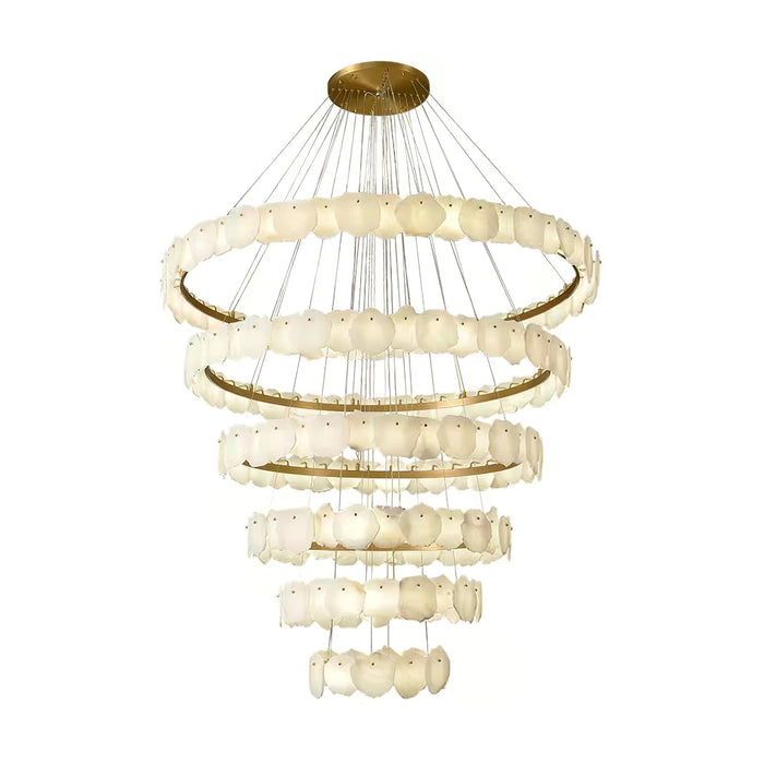 Ecliptica Spiral Alabaster Chandelier Vakkerlight