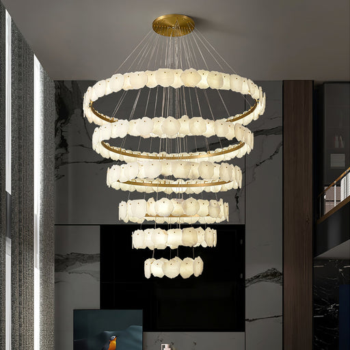 Ecliptica Spiral Alabaster Chandelier Vakkerlight