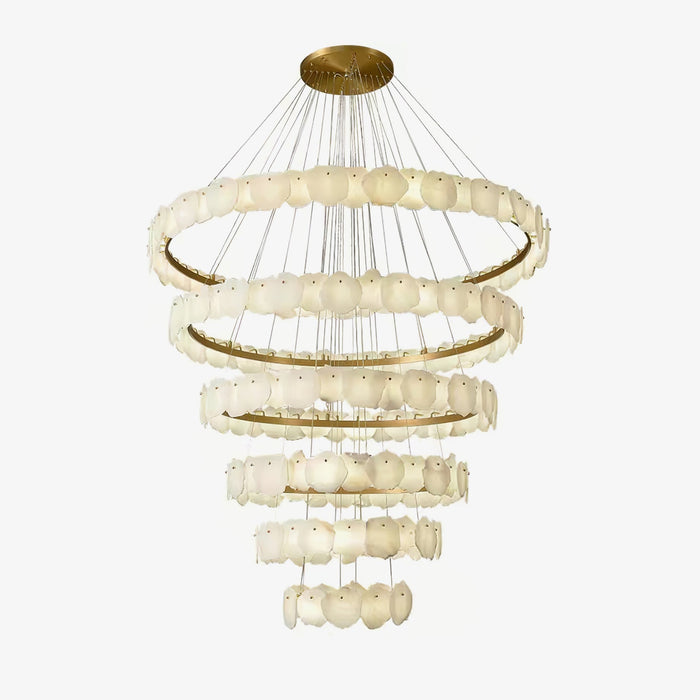 Ecliptica Spiral Alabaster Chandelier Vakkerlight