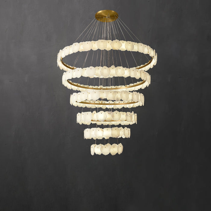 Ecliptica Spiral Alabaster Chandelier Vakkerlight